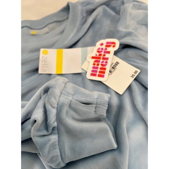 New ZELLA GIRL Kids' Size XL (14/16) Cozy Active Luxe velour Top Blue Cashmere - Picture 8 of 11